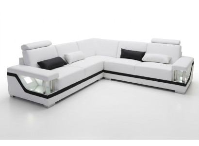 Leather sofa couch living landscape corner set design modern corner sofa L-shape L6002