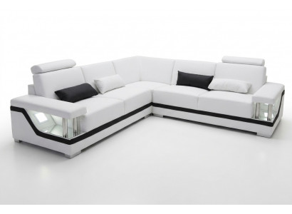 Leather sofa couch living landscape corner set design modern corner sofa L-shape L6002