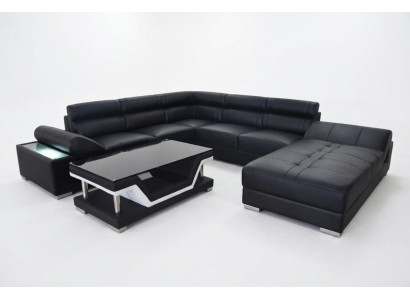 Leather sofa couch living area corner suite design modern sofa U-shape