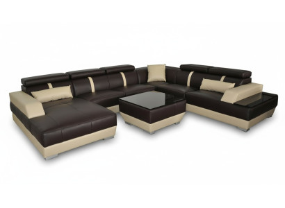Leather sofa living landscape corner set design modern sofa decorative U-shape