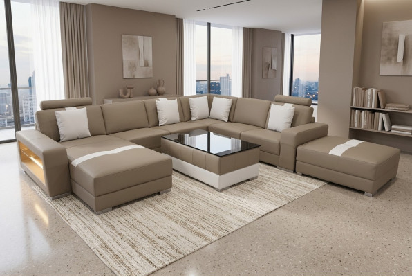 Leather sofa decorative couch landscape corner suite design modern sofa