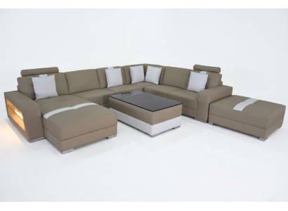Leather sofa decorative couch landscape corner suite design modern sofa