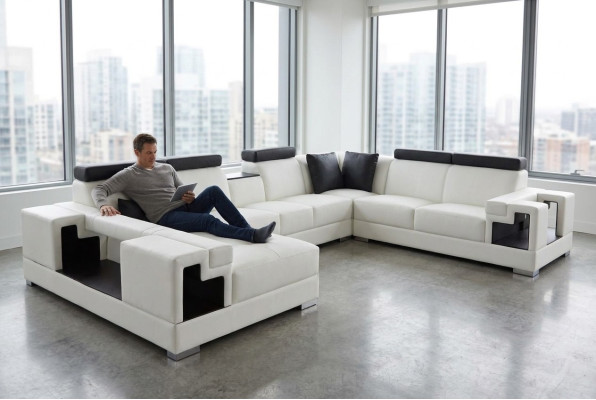Leather sofa corner sofa couch living landscape sofas couches set design modern new