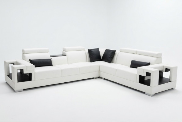 Leather sofa couch living area corner set design modern sofa L-shape K5001