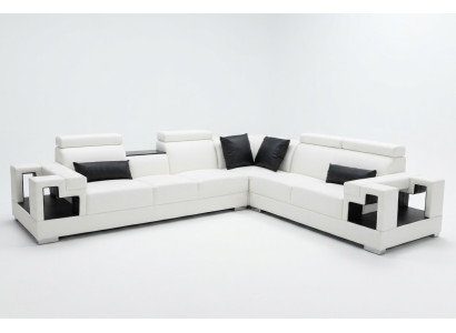 Leather sofa couch living area corner set design modern sofa L-shape K5001