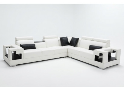 Leather sofa couch living area corner set design modern sofa L-shape K5001