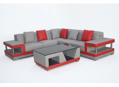 Leather sofa couch living landscape corner set decor design modern sofa L-shape