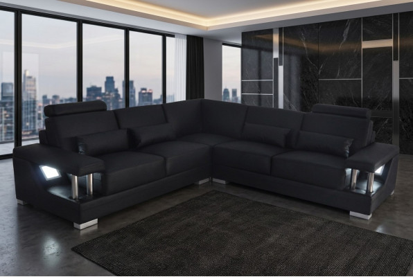 Leather sofa couch living area corner decoration set design modern sofa L-shape