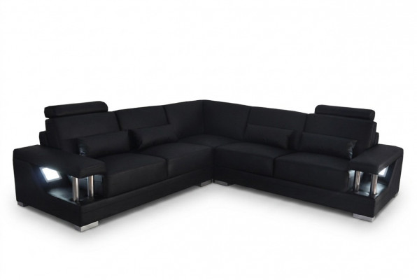 Leather sofa couch living area corner decoration set design modern sofa L-shape