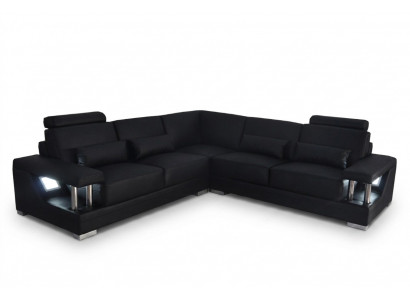 Leather sofa couch living area corner decoration set design modern sofa L-shape