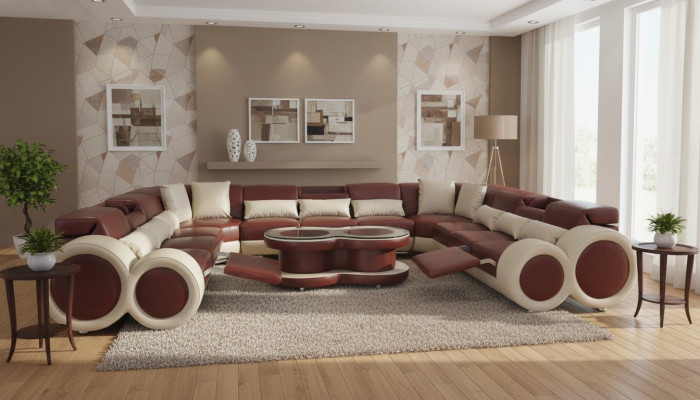 Leather sofa couch living room suite design modern corner sofa