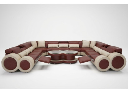 Leather sofa couch living room suite design modern corner sofa