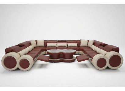 Leather sofa couch living room suite design modern corner sofa