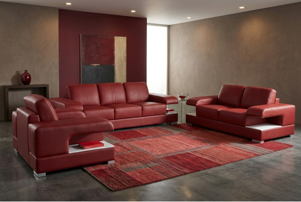 Leather sofa Couch Living landscape Suite Design Modern Sofa set 3+2+1 G8028D