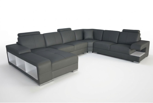 Leather Sofa Couch Living Room Set Design Modern Corner Sofa U-Shape New G8028