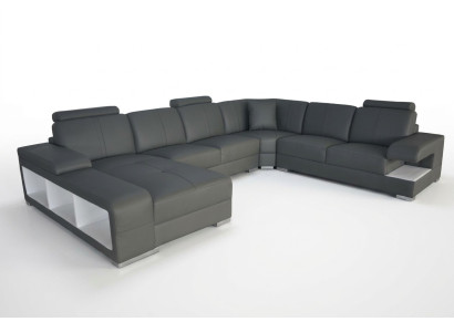 Leather Sofa Couch Living Room Set Design Modern Corner Sofa U-Shape New G8028