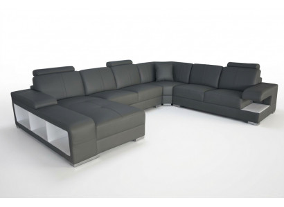 Leather Sofa Couch Living Room Set Design Modern Corner Sofa U-Shape New G8028