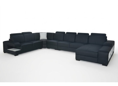 Leather couch, upholstery seating, design modern, corner sofa, U-shape, living landscape
