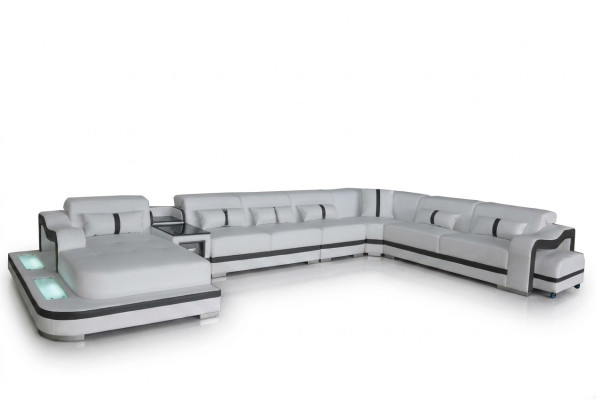 Leather couch upholstery seat living landscape design modern corner set sofa U-shape