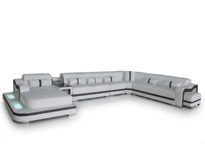 Leather couch upholstery seat living landscape design modern corner set sofa U-shape