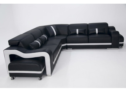 Leather sofa couch living landscape suite modern design corner sofa L-shape