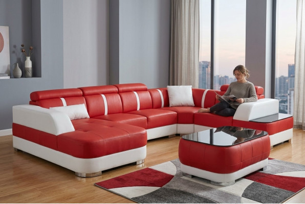 Design corner couch seat leather upholstery corner set living area sofas new sofa