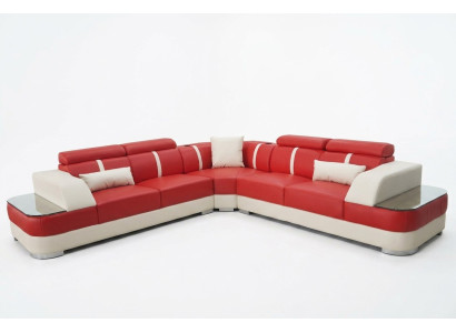 Leather Sofa Lounge Suite Design Modern Corner Sofas Luxury L-Shape G8026B