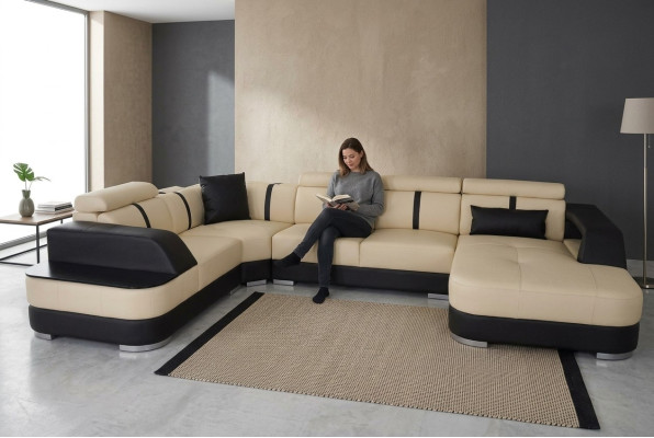 Corner sofa couch upholstery suite leather sofa couches living landscape U-shape