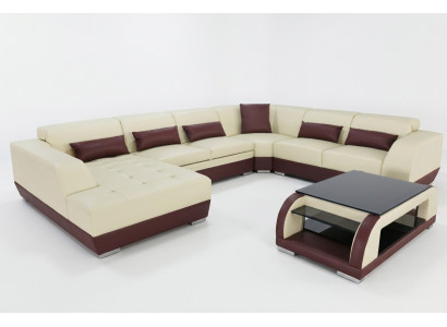 Leather sofa couch upholstery corner designer living landscape sets corner new set