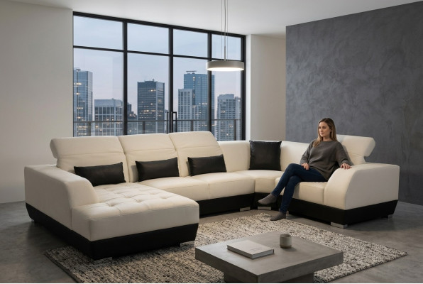 Luxury U-Shaped Living Landscape Couch Sofa Furniture Upholstered Seat Suite Corner Couches