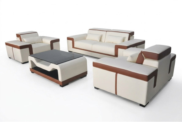 Sofa Upholstery Leather Couch Seat Complete Set Modern Suite 3+2+1 Living Landscape