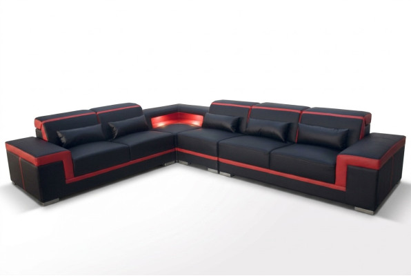 XXL Couch Corner Leather Sofa Living Landscape Set Design Modern Sofa L-Shape G8020B