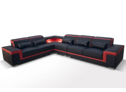 XXL Couch Corner Leather Sofa Living Landscape Set Design Modern Sofa L-Shape G8020B