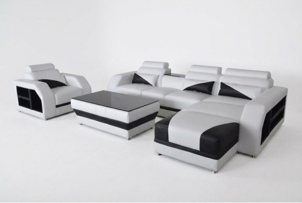 Leather corner sofa set sofas couches upholstery living landscape armchair corner