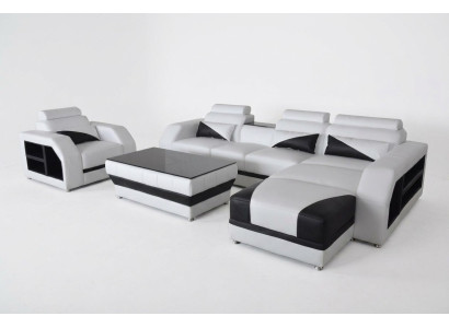 Leather corner sofa set sofas couches upholstery living landscape armchair corner