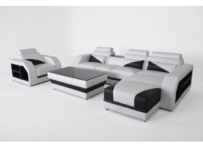 Leather corner sofa set sofas couches upholstery living landscape armchair corner