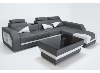 Leather corner sofa set couch corner sofas cushioning living landscape