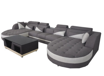 Leather Sofa Modern Couch Upholstered Living Area + Table Sofas Corner Seat Design