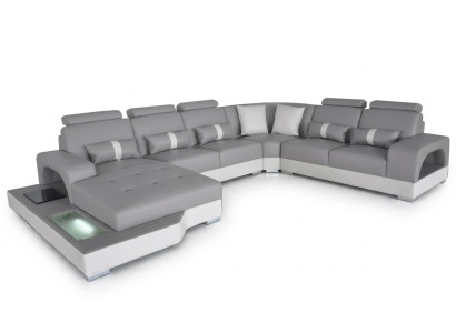 Leather corner sofa corner living room suite design modern couch