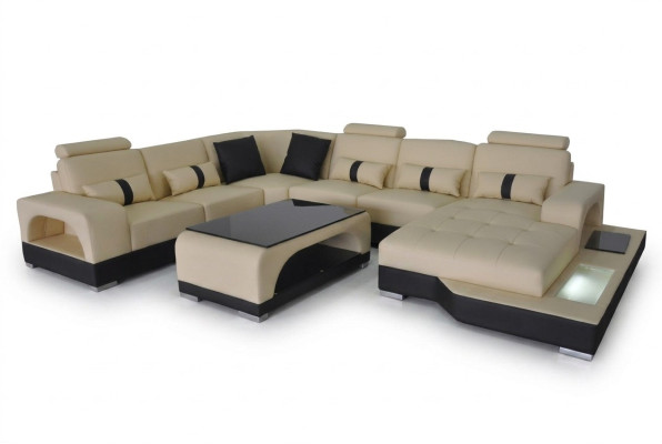 Leather Sofa Modern Couch Upholstered Design Living Landscape + Table Corner Couches Seat