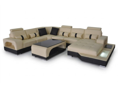 Leather Sofa Modern Couch Upholstered Design Living Landscape + Table Corner Couches Seat