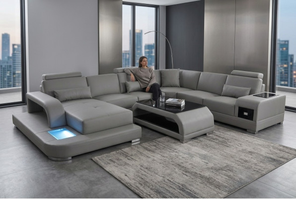 Corner sofa cushion couch seat corner leather set modern U-shape