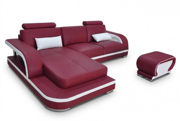 Leather corner sofa set sofas couches upholstery living landscape luxury corner couch