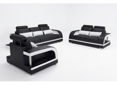 3+2+1 Suite Leather Sofa Couch Couches Sofas Living Landscape Luxury