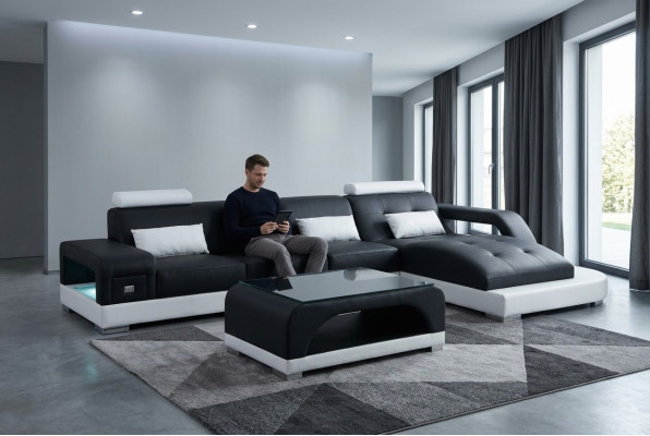 Leather corner sofa couch living landscape luxury set corner sofas couches