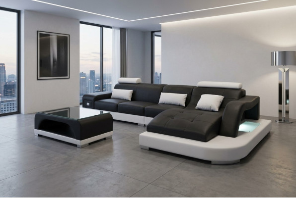 Leather corner sofa couch living landscape luxury set corner sofas couches