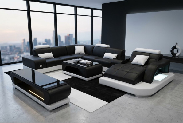 Sofa couch upholstery seating corner modern couches U-shape living landscape set new