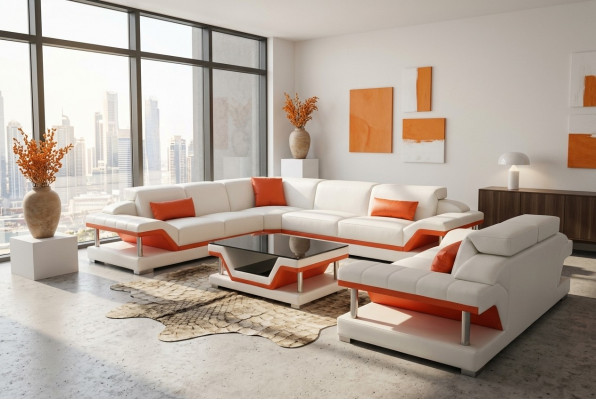 Leather corner sofa set sofas couches upholstery living landscape luxury corner