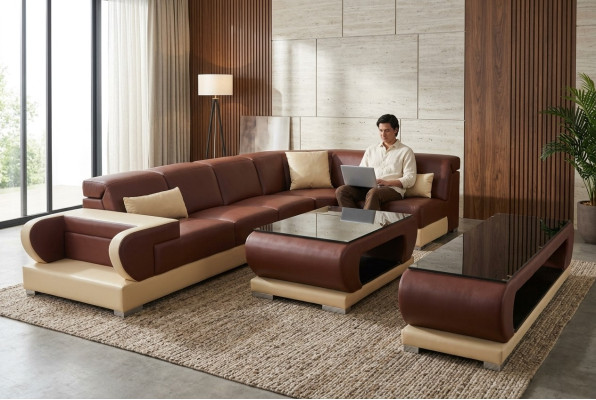 Leather corner sofa couch set sofas couches upholstered living landscape