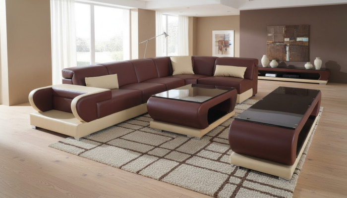 Sofa Couch Upholstered Seat Corner Modern Couches Living Area Suite 3-piece set